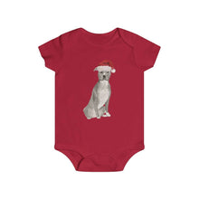 Load image into Gallery viewer, Santa Pitbull - Holiday Baby Onesie - Furbaby Flowers LLC