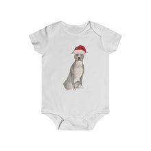 Load image into Gallery viewer, Santa Pitbull - Holiday Baby Onesie - Furbaby Flowers LLC