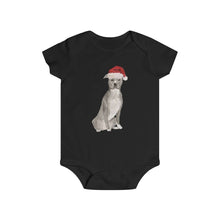 Load image into Gallery viewer, Santa Pitbull - Holiday Baby Onesie - Furbaby Flowers LLC