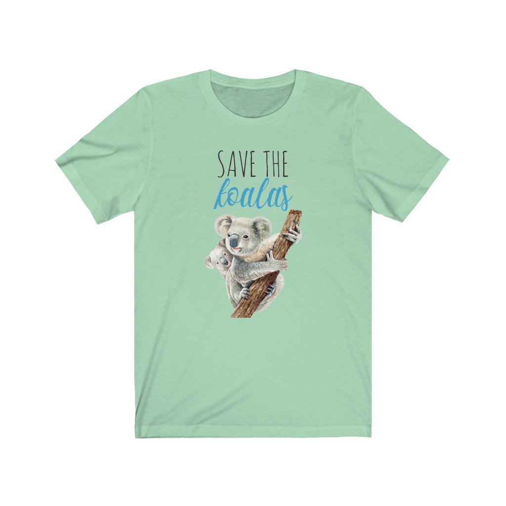 Save the Koalas, Unisex Sleeve Tee, Koala Shirt, Australia, Koala Bear - Pink N Paw