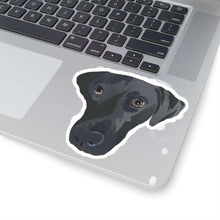 Load image into Gallery viewer, Simba Black Lab - Kiss-Cut Stickers - Furbaby Flowers LLC