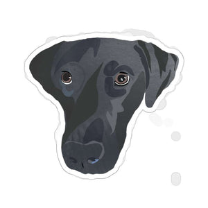 Simba Black Lab - Kiss-Cut Stickers - Furbaby Flowers LLC