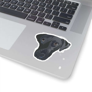 Simba Black Lab - Kiss-Cut Stickers - Furbaby Flowers LLC