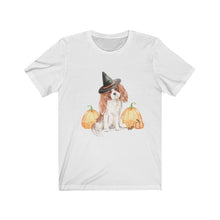 Load image into Gallery viewer, Tan Halloween Cavalier, Spooky Dog - Short Sleeve Tee - Furbaby Flowers LLC