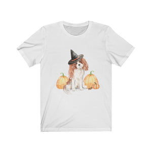 Tan Halloween Cavalier, Spooky Dog - Short Sleeve Tee - Furbaby Flowers LLC