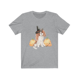 Tan Halloween Cavalier, Spooky Dog - Short Sleeve Tee - Furbaby Flowers LLC