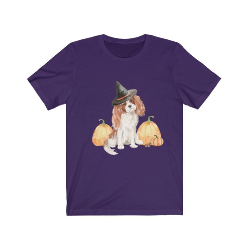 Tan Halloween Cavalier, Spooky Dog - Short Sleeve Tee - Furbaby Flowers LLC